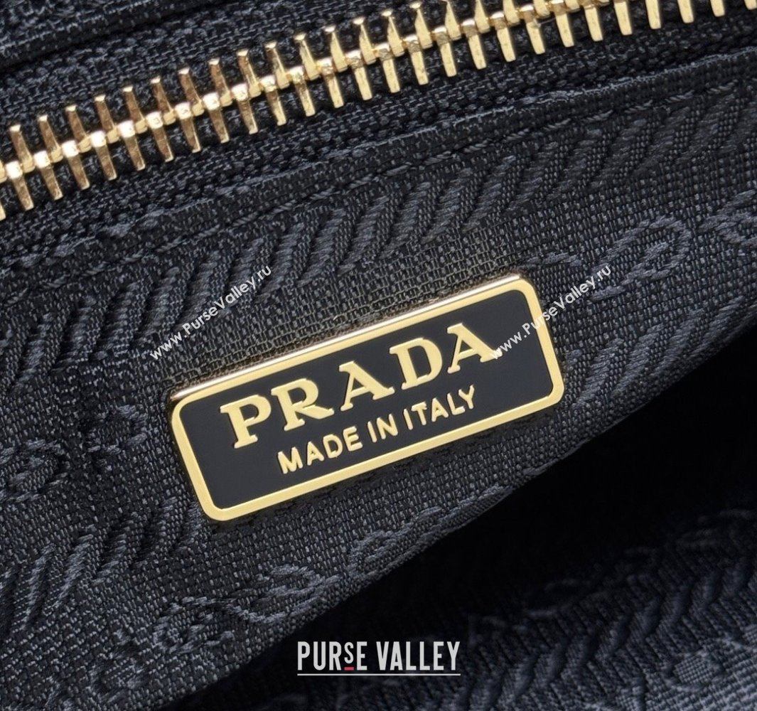 Prada Bonnie medium handbag in Crinkled Leather Black 2025 1BA426 (YZ-250521048)