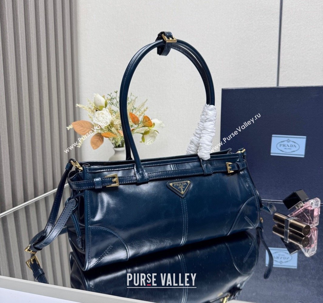 Prada Bonnie medium leather handbag Dark Blue 2025 1BA426 (YZ-250521049)