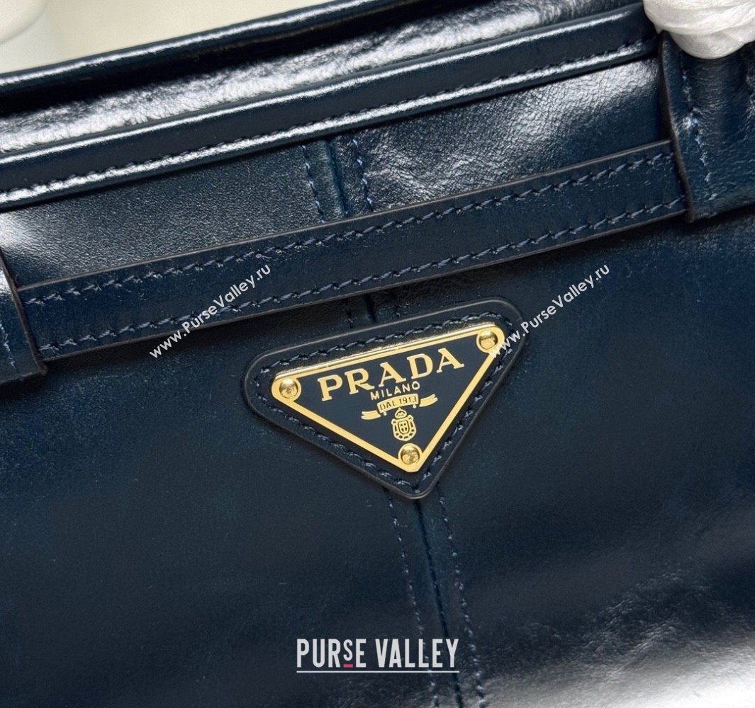 Prada Bonnie medium leather handbag Dark Blue 2025 1BA426 (YZ-250521049)