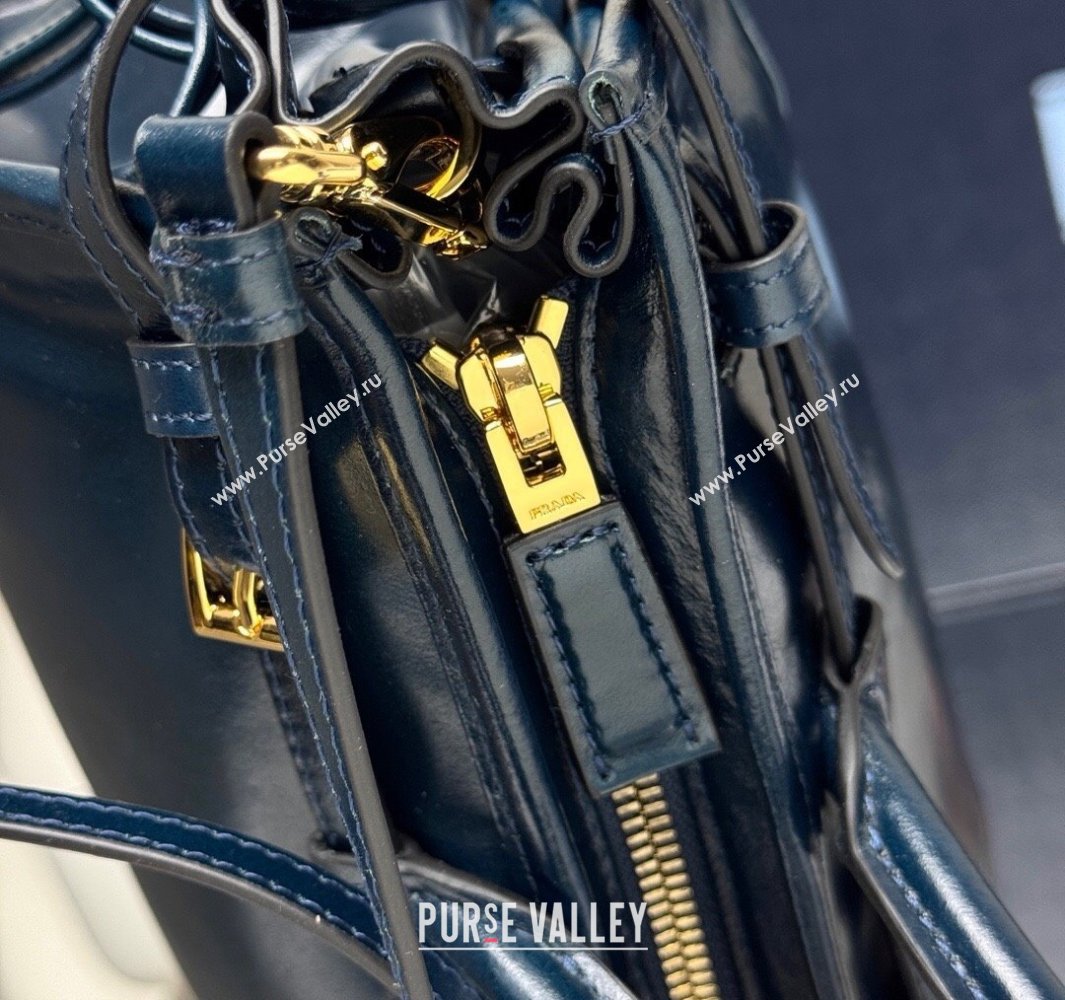 Prada Bonnie medium leather handbag Dark Blue 2025 1BA426 (YZ-250521049)