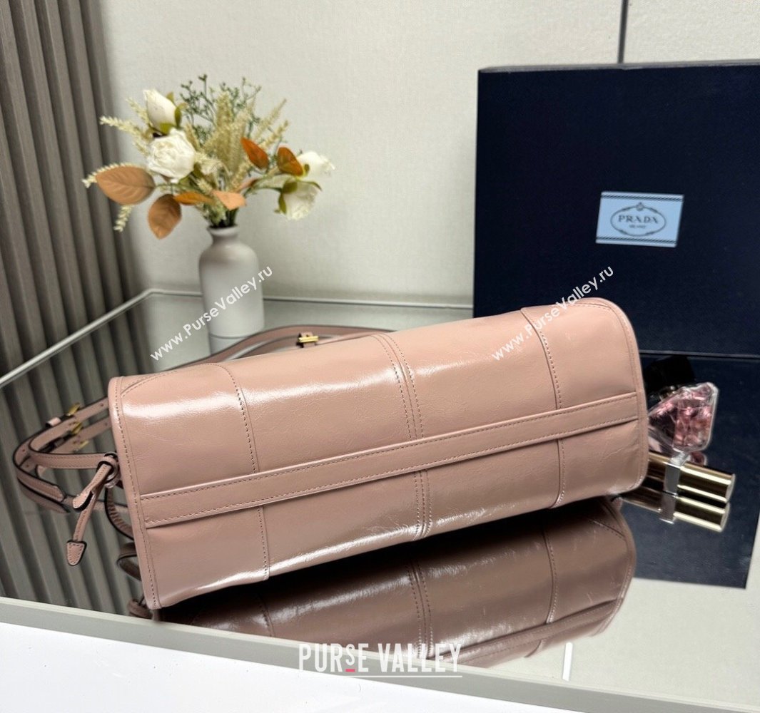 Prada Bonnie medium leather handbag Light Pink 2025 1BA426 (YZ-250521050)