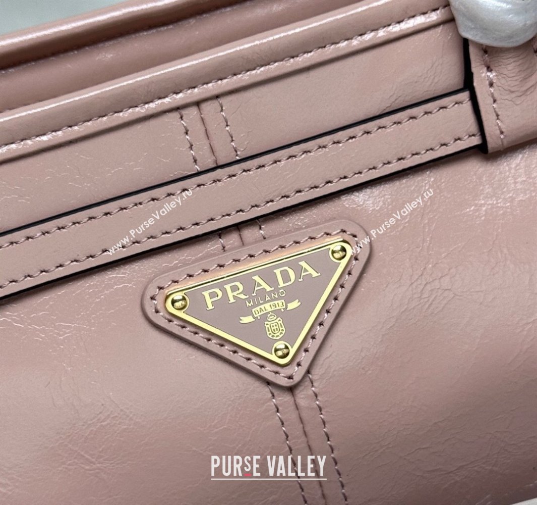 Prada Bonnie medium leather handbag Light Pink 2025 1BA426 (YZ-250521050)