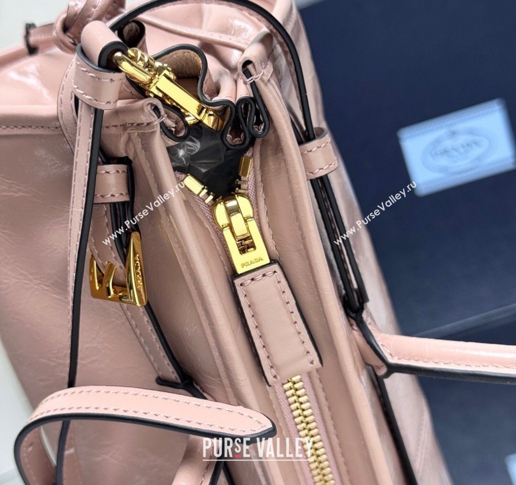 Prada Bonnie medium leather handbag Light Pink 2025 1BA426 (YZ-250521050)