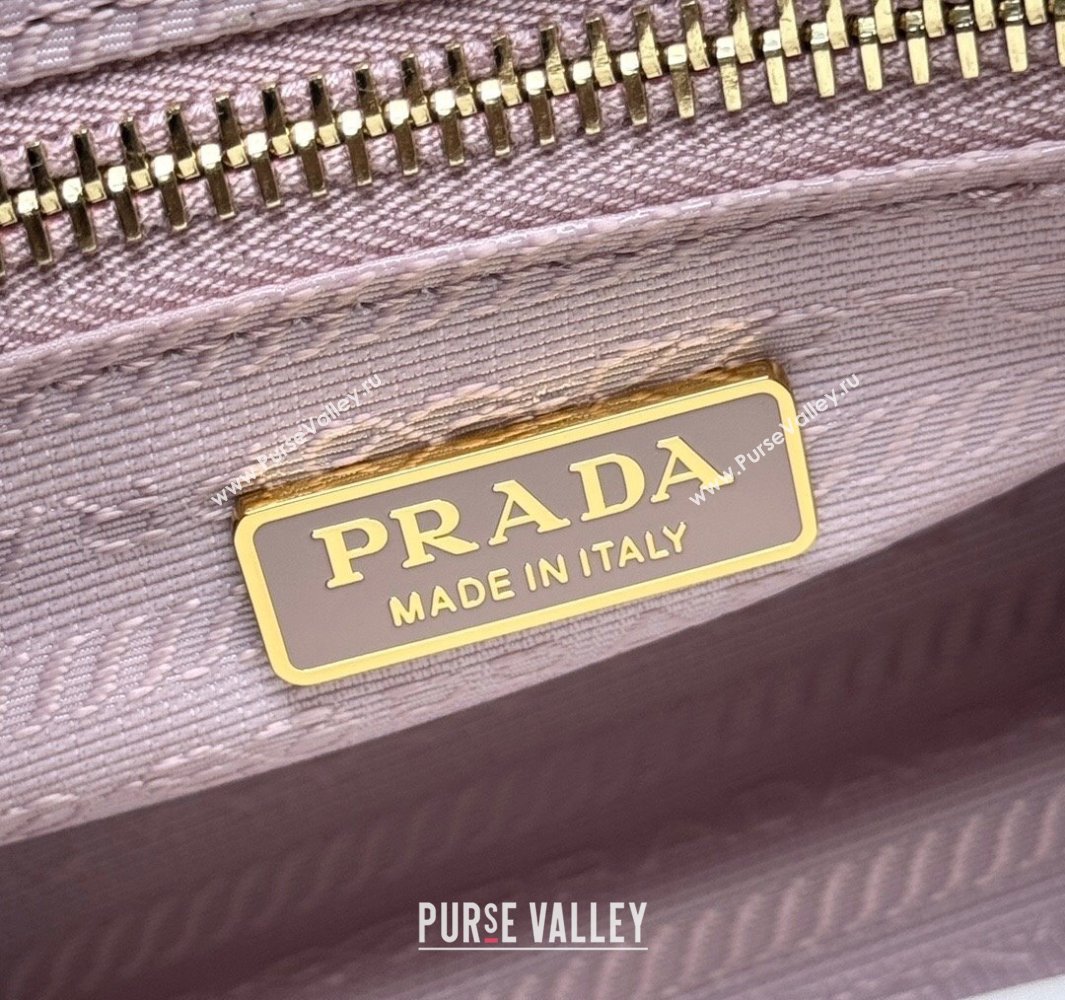 Prada Bonnie medium leather handbag Light Pink 2025 1BA426 (YZ-250521050)
