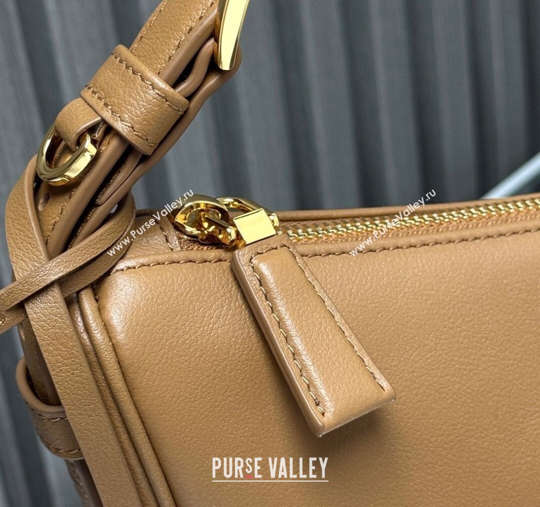 Prada Demi-lune large leather shoulder bag Brown 2025 1BC255 (YZ-250521057)