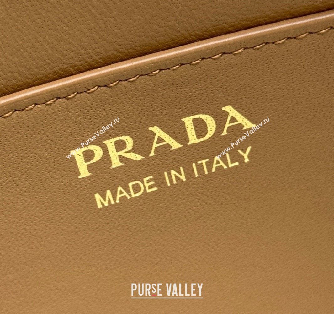 Prada Demi-lune large leather shoulder bag Brown 2025 1BC255 (YZ-250521057)