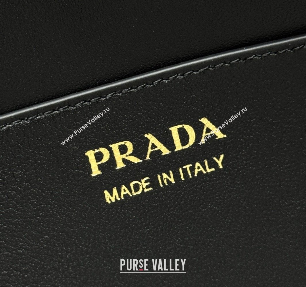 Prada Demi-lune large leather shoulder bag Black 2025 1BC255 (YZ-250521059)