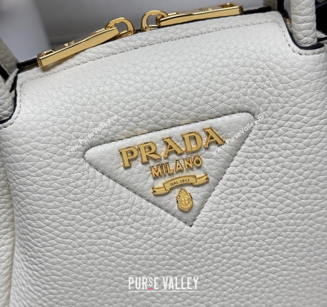Prada Leather mini handbag White 2025 1BA362 (YZ-250521005)