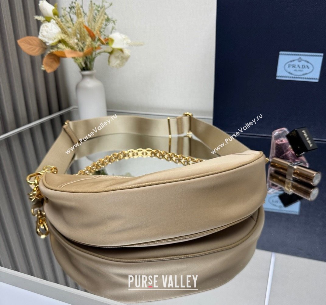 Prada Demi-lune Re-Nylon shoulder bag 1BH222 Beige 2025 (YZ-250521061)