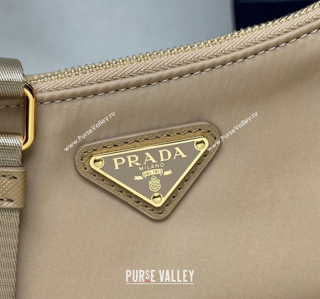 Prada Demi-lune Re-Nylon shoulder bag 1BH222 Beige 2025 (YZ-250521061)