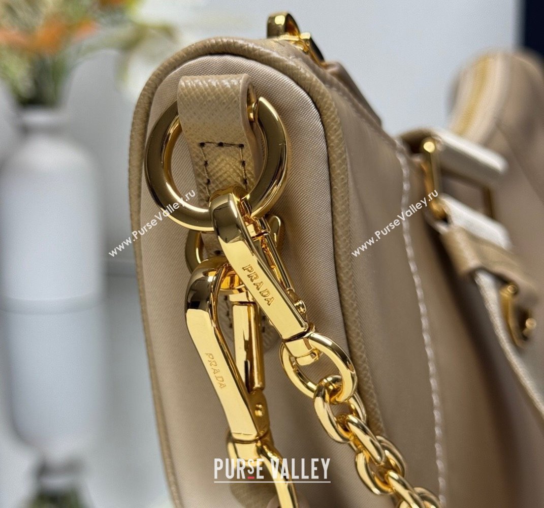 Prada Demi-lune Re-Nylon shoulder bag 1BH222 Beige 2025 (YZ-250521061)