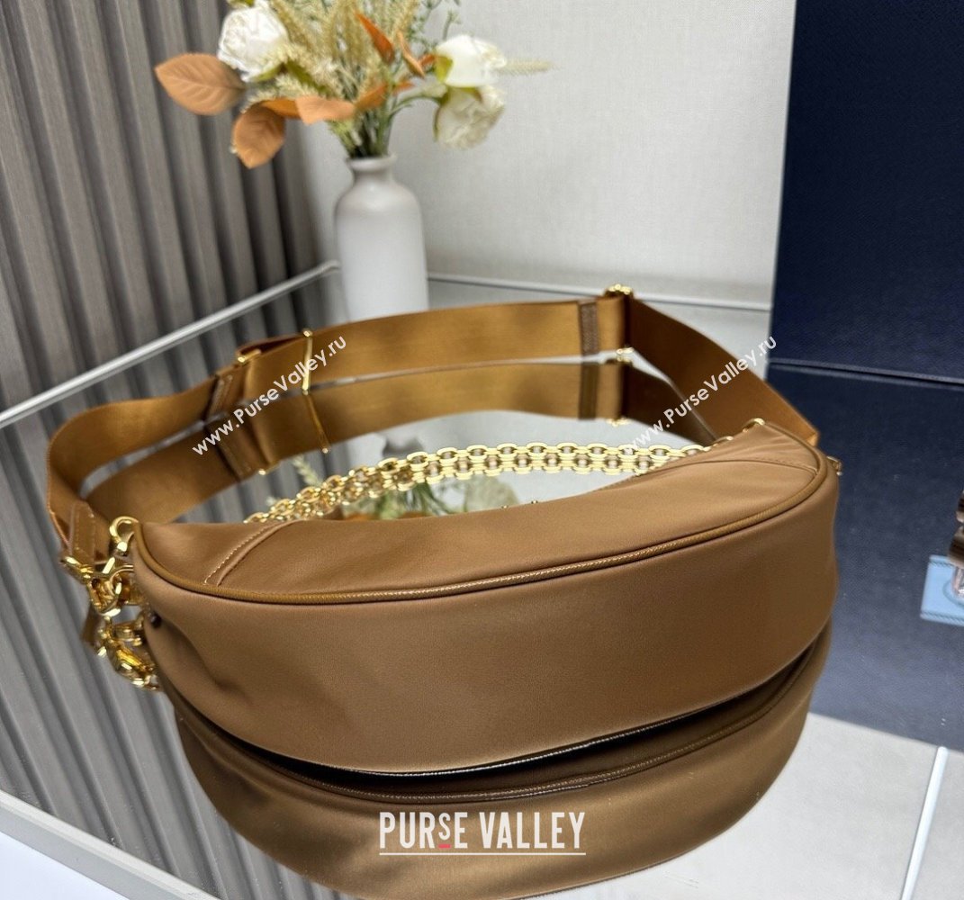 Prada Demi-lune Re-Nylon shoulder bag 1BH222 Brandy Brown 2025 (YZ-250521062)
