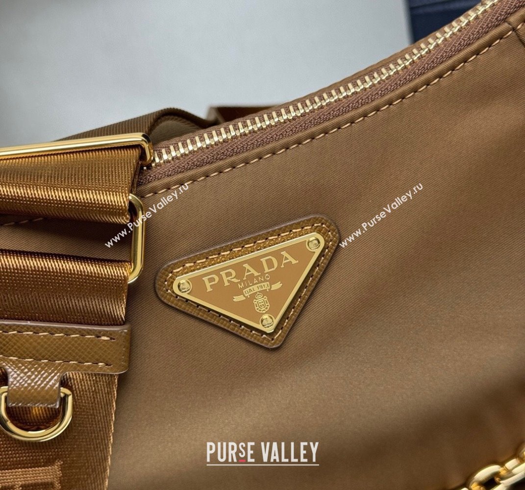 Prada Demi-lune Re-Nylon shoulder bag 1BH222 Brandy Brown 2025 (YZ-250521062)
