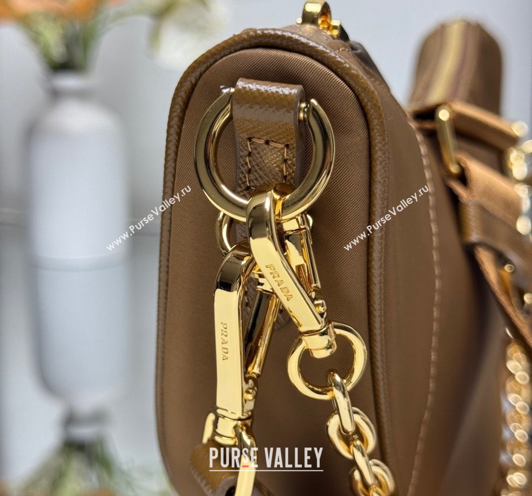 Prada Demi-lune Re-Nylon shoulder bag 1BH222 Brandy Brown 2025 (YZ-250521062)
