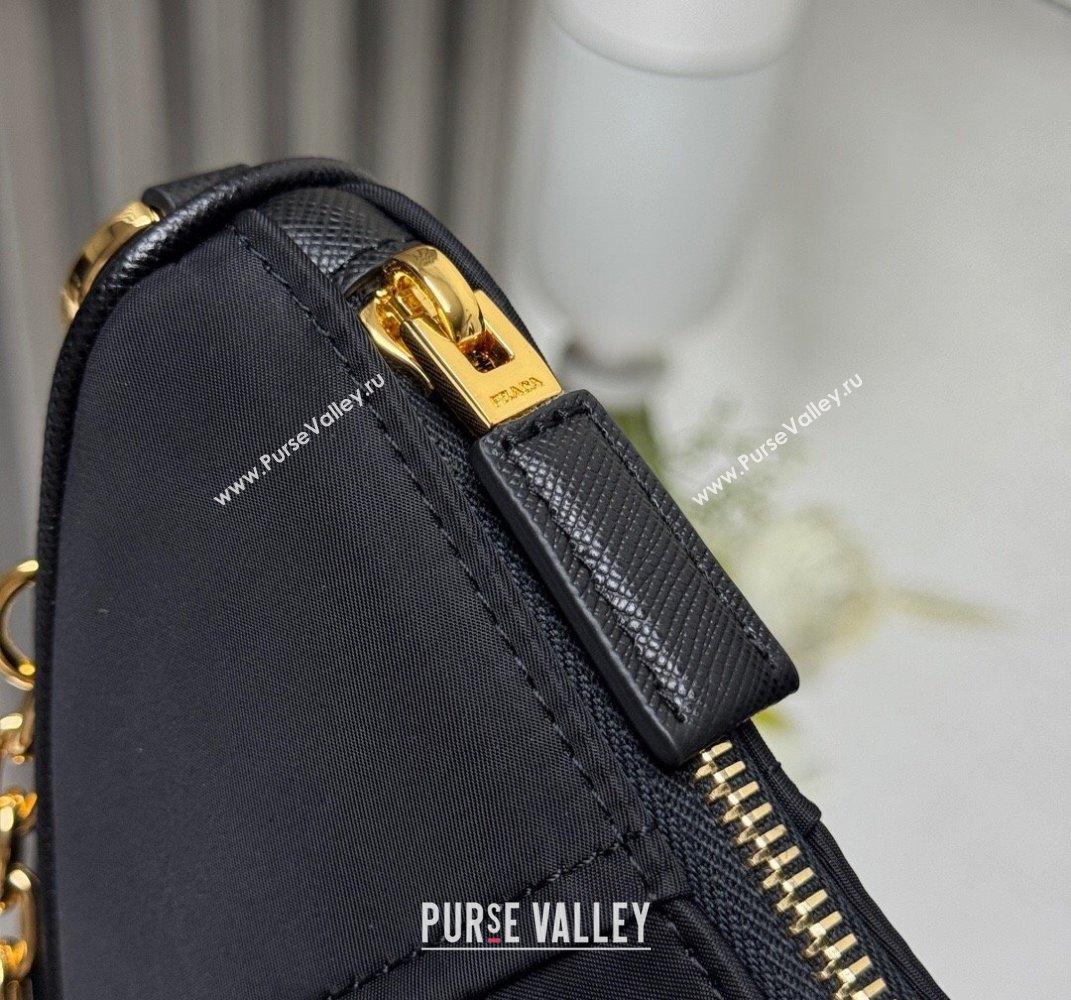 Prada Demi-lune Re-Nylon shoulder bag 1BH222 Black 2025 (YZ-250521063)