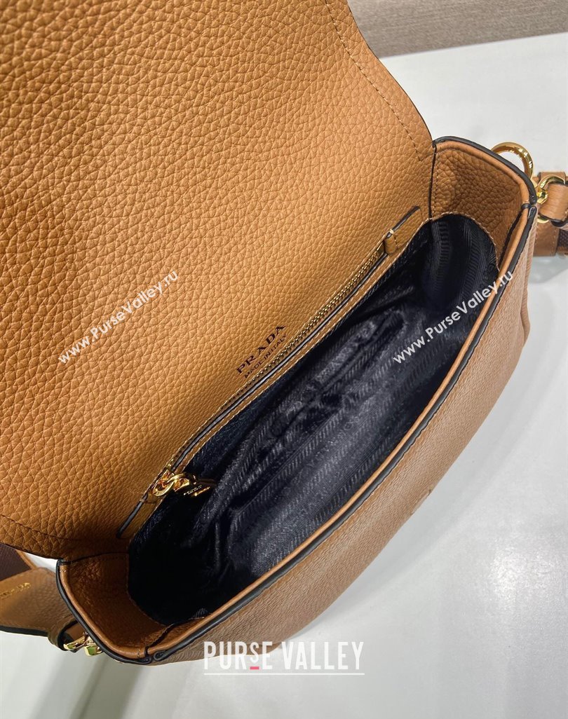 Prada Leather shoulder bag Brown 2025 1BD314 (YZ-250521067)