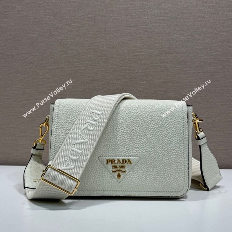 Prada Leather shoulder bag White 2025 1BD314 (YZ-250521068)