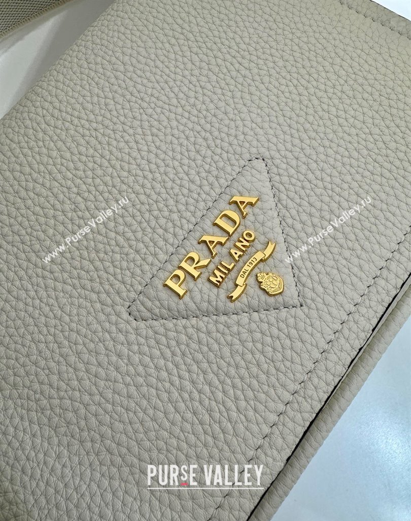 Prada Leather shoulder bag White 2025 1BD314 (YZ-250521068)