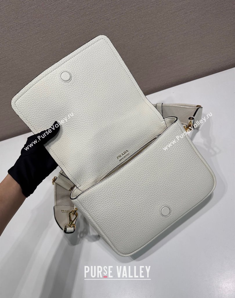 Prada Leather shoulder bag White 2025 1BD314 (YZ-250521068)