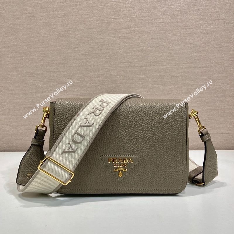 Prada Leather shoulder bag Clay Grey 2025 1BD314 (YZ-250521069)