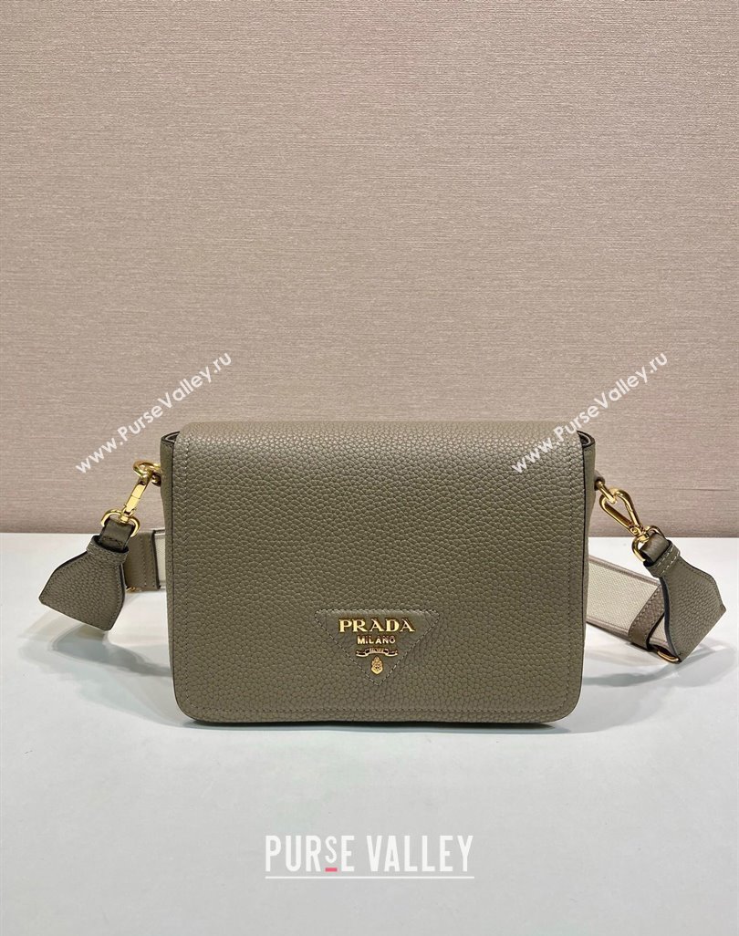 Prada Leather shoulder bag Clay Grey 2025 1BD314 (YZ-250521069)