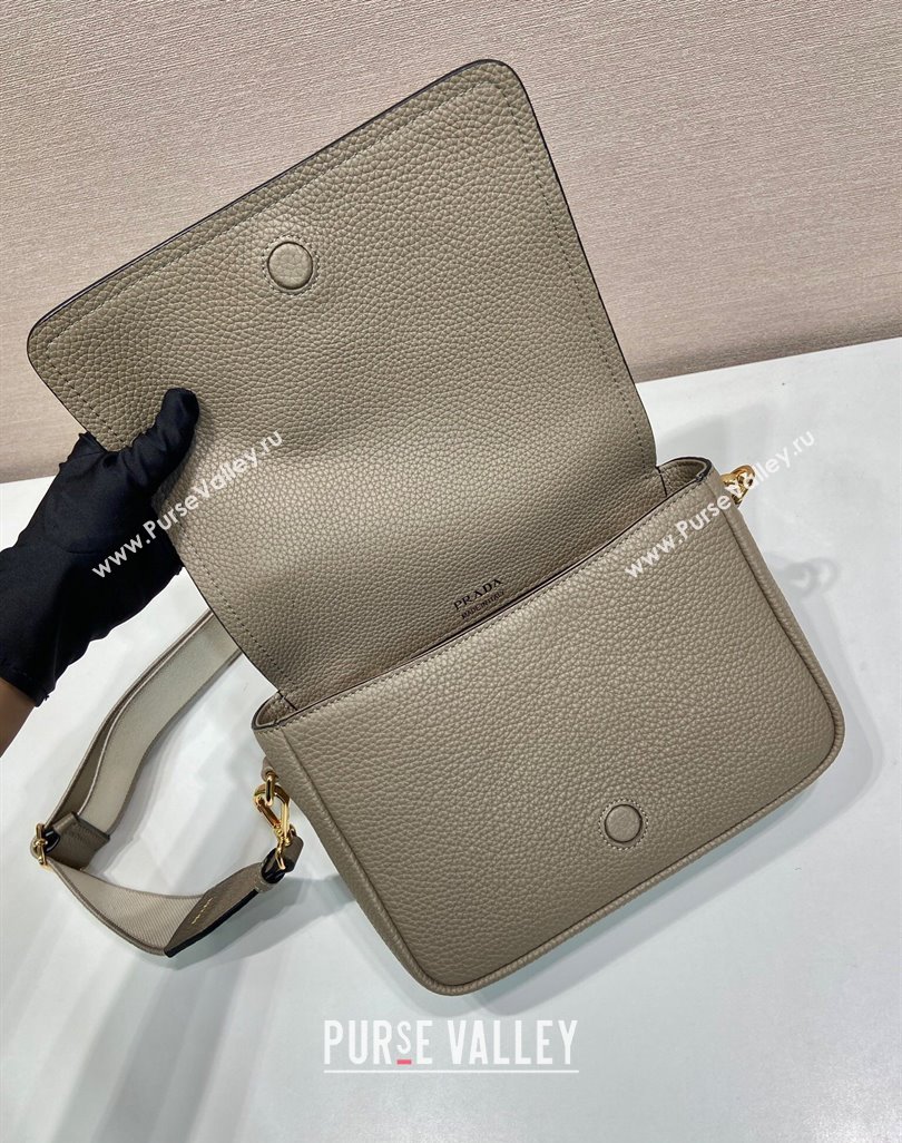 Prada Leather shoulder bag Clay Grey 2025 1BD314 (YZ-250521069)