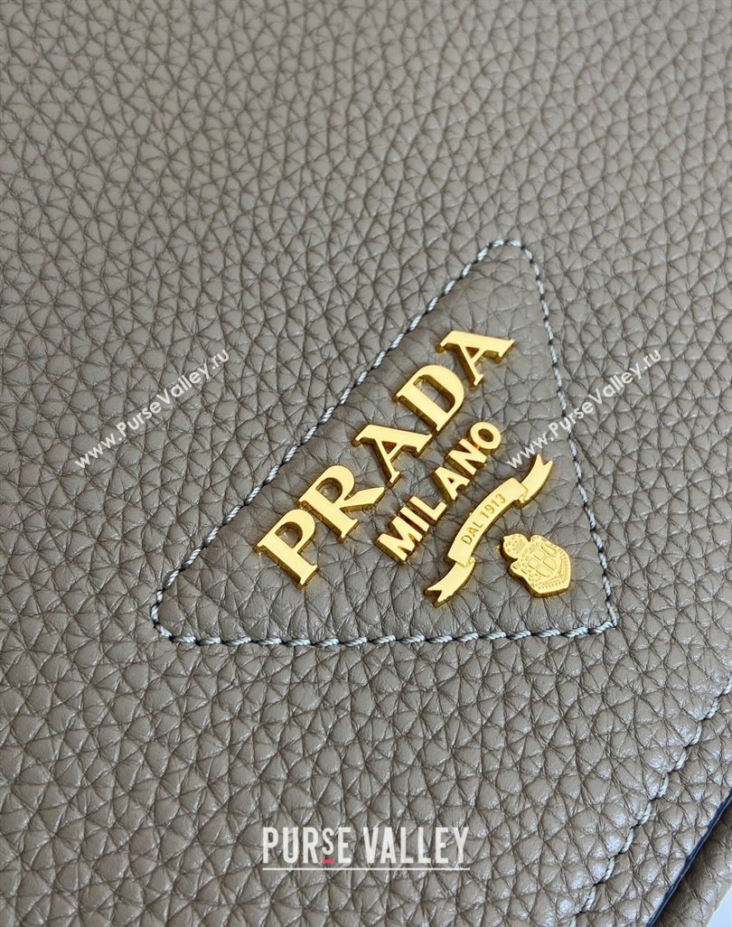 Prada Leather shoulder bag Clay Grey 2025 1BD314 (YZ-250521069)