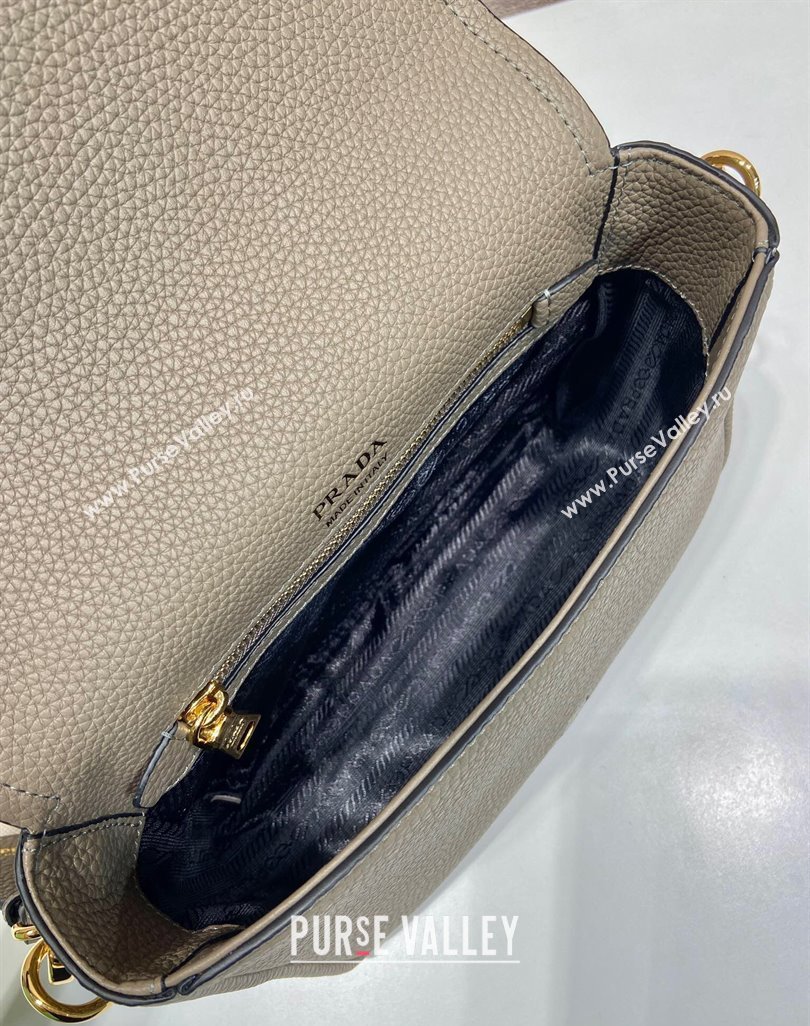 Prada Leather shoulder bag Clay Grey 2025 1BD314 (YZ-250521069)
