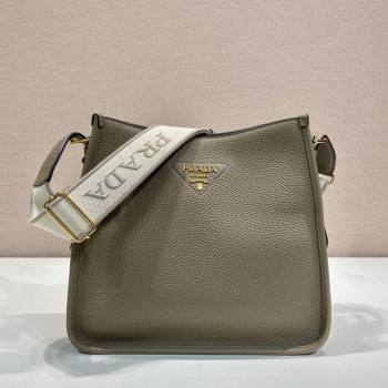 Prada Medium leather bag Clay Grey 2025 1BC073 (YZ-250521072)