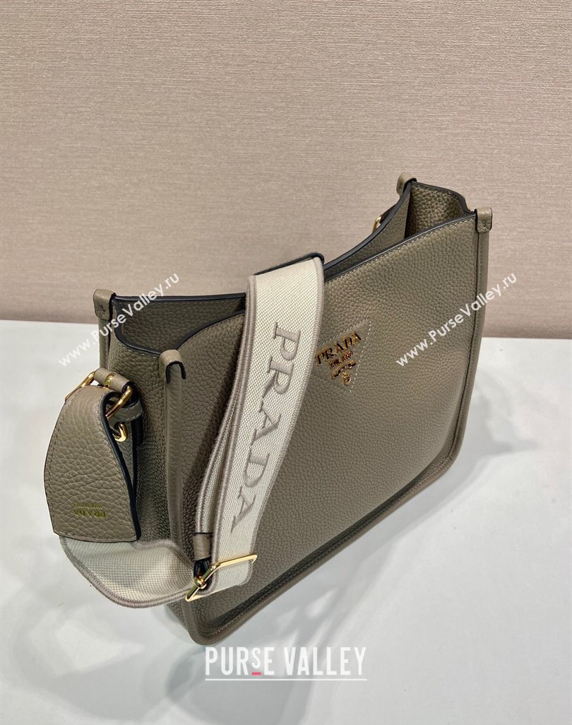 Prada Medium leather bag Clay Grey 2025 1BC073 (YZ-250521072)