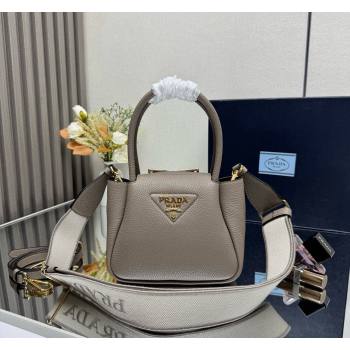 Prada Leather mini handbag Clay Grey 2025 1BA362 (YZ-250521007)