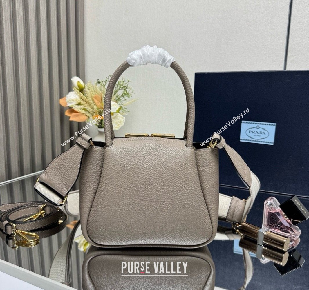 Prada Leather mini handbag Clay Grey 2025 1BA362 (YZ-250521007)