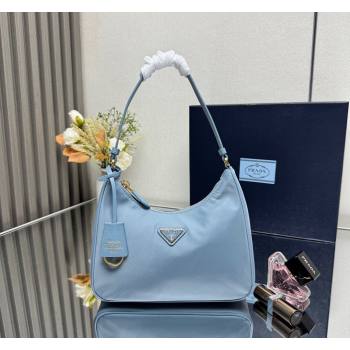Prada Re-Edition 2005 Re-Nylon and Saffiano hobo mini bag Pale Blue 2025 1N204M (YZ-250521076)