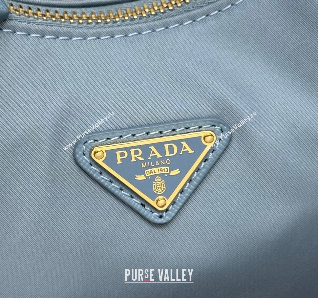 Prada Re-Edition 2005 Re-Nylon and Saffiano hobo mini bag Pale Blue 2025 1N204M (YZ-250521076)