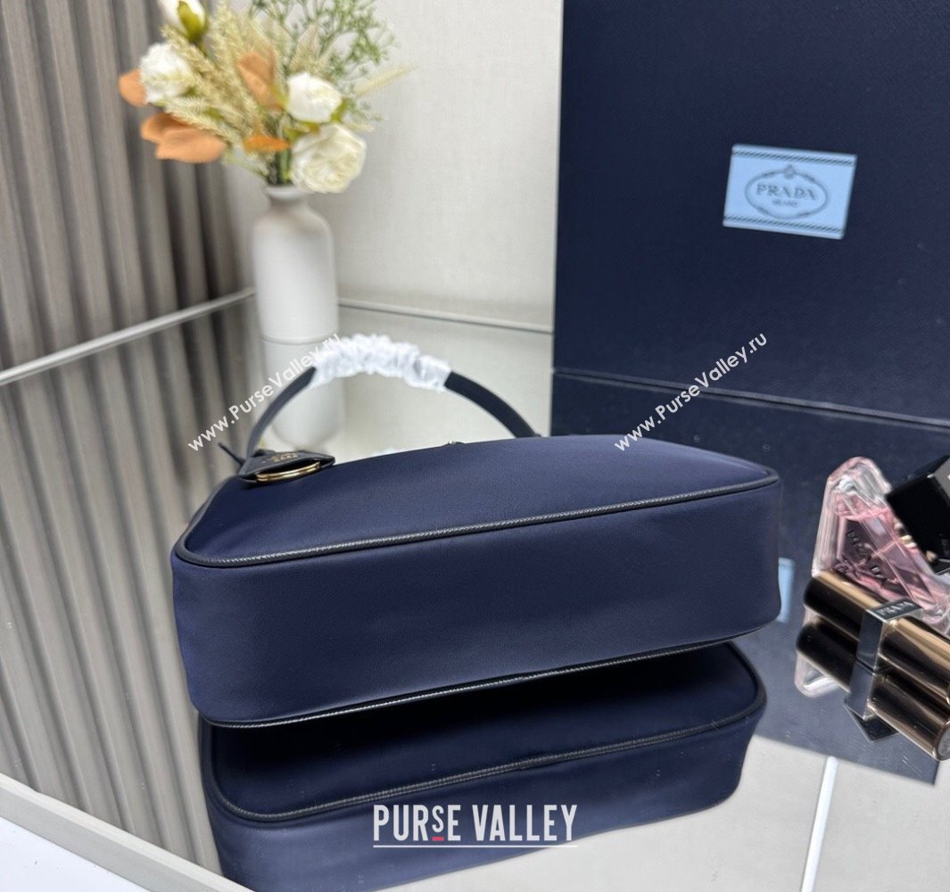 Prada Re-Edition 2005 Re-Nylon and Saffiano hobo mini bag Balticlue Blue 2025 1N204M (YZ-250521077)