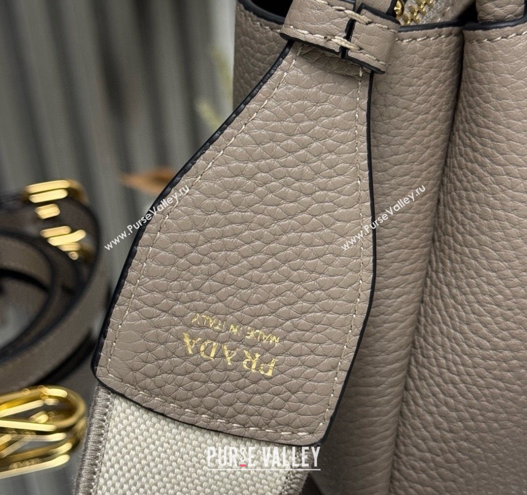 Prada Leather mini handbag Clay Grey 2025 1BA362 (YZ-250521007)