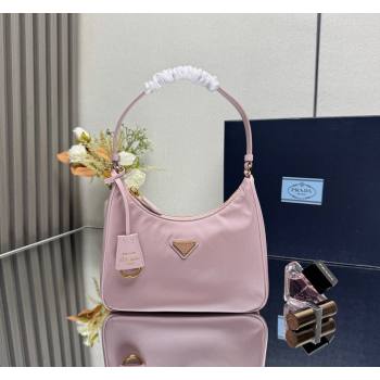 Prada Re-Edition 2005 Re-Nylon and Saffiano hobo mini bag Alabaster Pink 2025 1N204M (YZ-250521079)