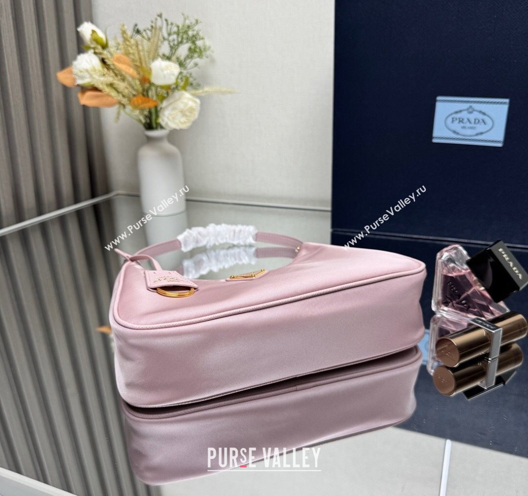 Prada Re-Edition 2005 Re-Nylon and Saffiano hobo mini bag Alabaster Pink 2025 1N204M (YZ-250521079)