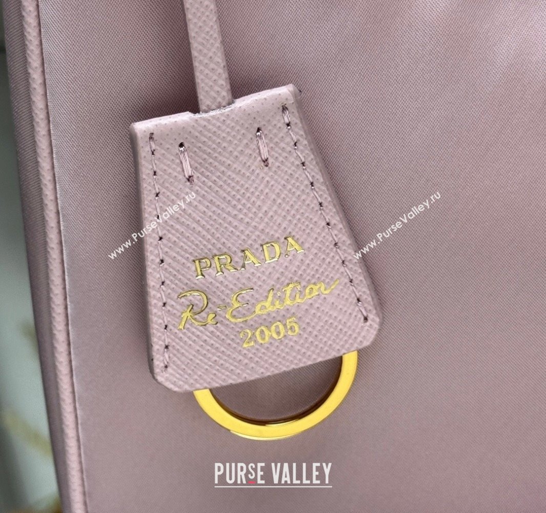 Prada Re-Edition 2005 Re-Nylon and Saffiano hobo mini bag Alabaster Pink 2025 1N204M (YZ-250521079)