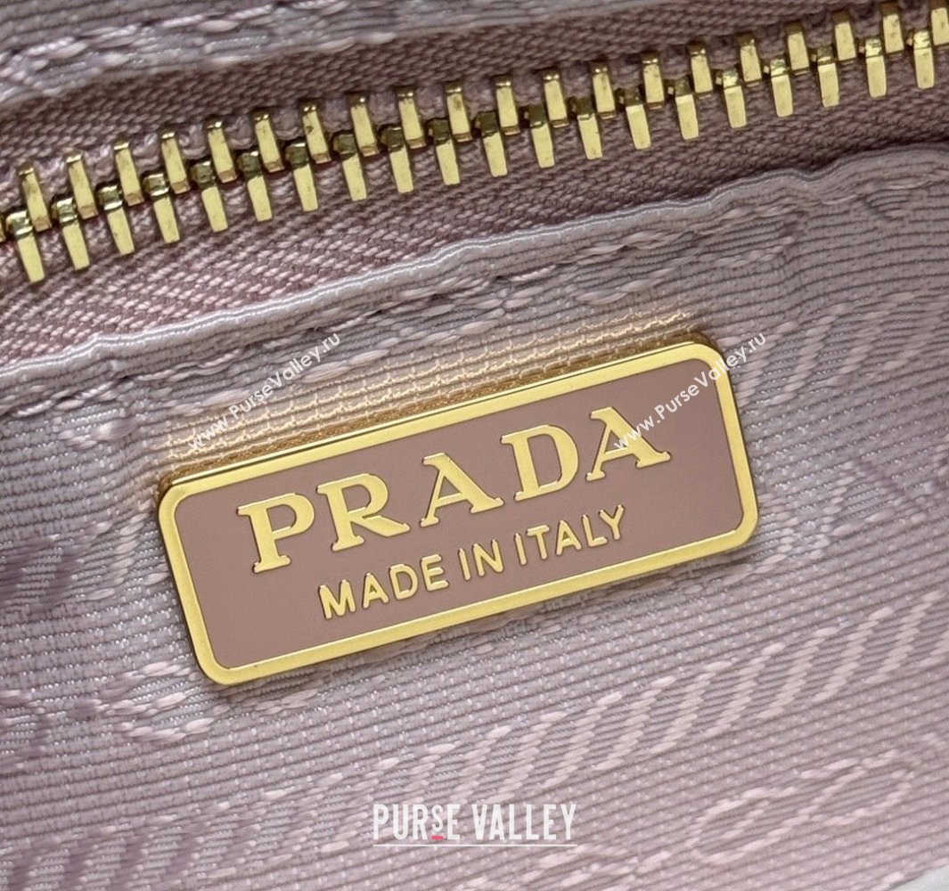 Prada Re-Edition 2005 Re-Nylon and Saffiano hobo mini bag Alabaster Pink 2025 1N204M (YZ-250521079)