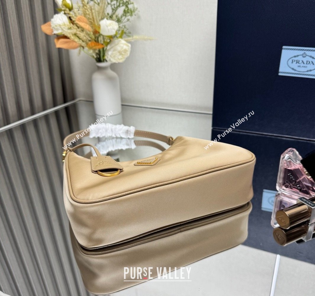 Prada Re-Edition 2005 Re-Nylon and Saffiano hobo mini bag Beige 2025 1N204M (YZ-250521080)