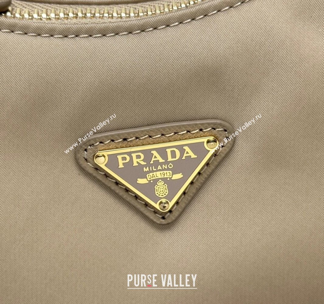 Prada Re-Edition 2005 Re-Nylon and Saffiano hobo mini bag Beige 2025 1N204M (YZ-250521080)