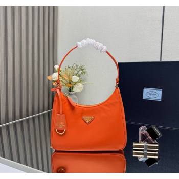 Prada Re-Edition 2005 Re-Nylon and Saffiano hobo mini bag Orange 2025 1N204M (YZ-250521081)