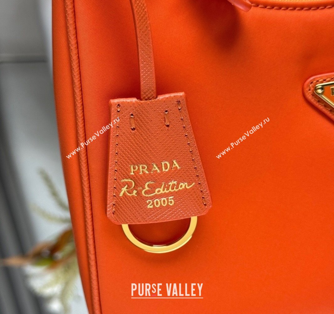Prada Re-Edition 2005 Re-Nylon and Saffiano hobo mini bag Orange 2025 1N204M (YZ-250521081)