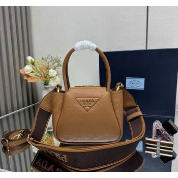 Prada Leather mini handbag Caramel Brown 2025 1BA362 (YZ-250521008)