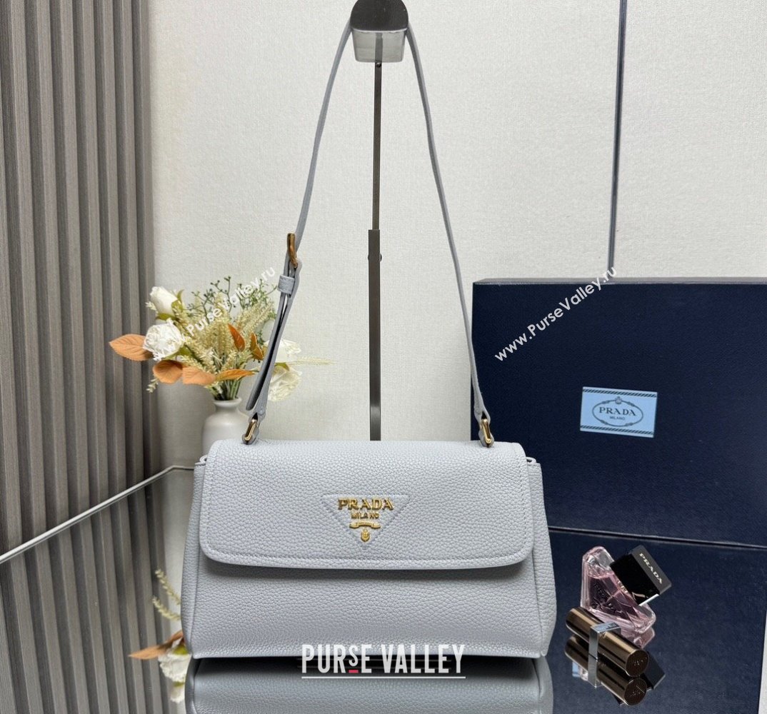 Prada Small leather shoulder bag Light Grey 2025 1BN022 (YZ-250521083)