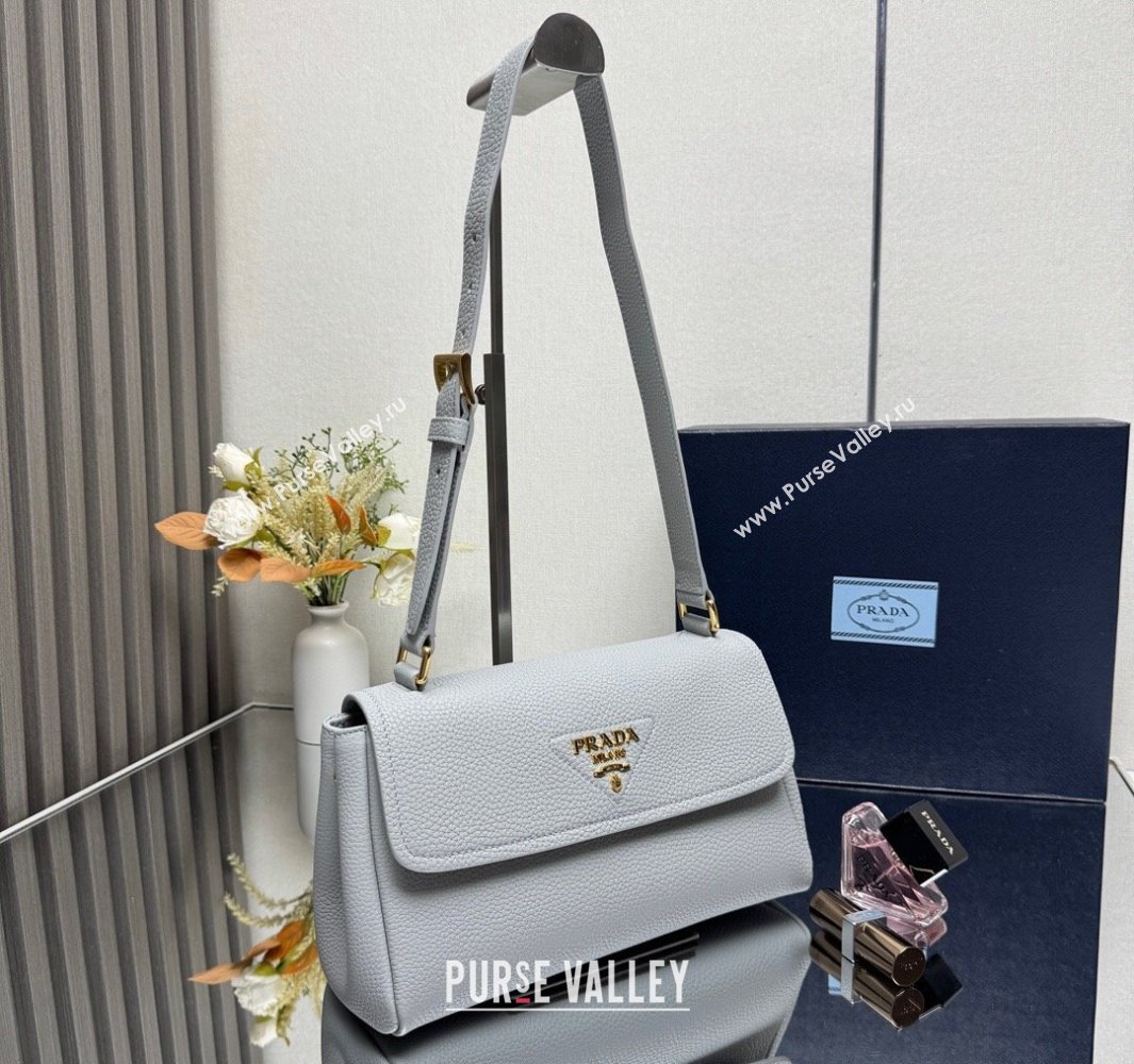Prada Small leather shoulder bag Light Grey 2025 1BN022 (YZ-250521083)