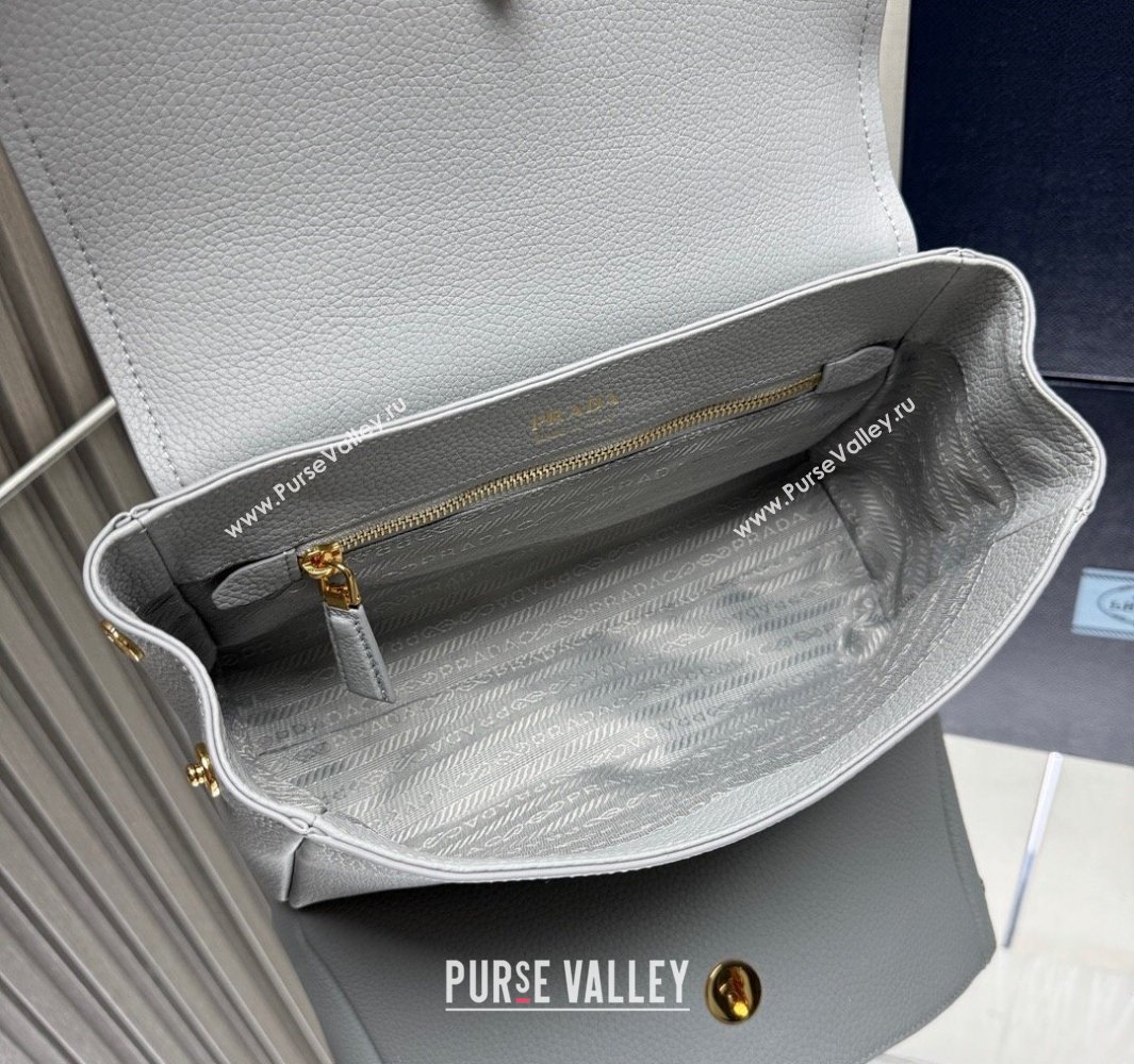 Prada Small leather shoulder bag Light Grey 2025 1BN022 (YZ-250521083)