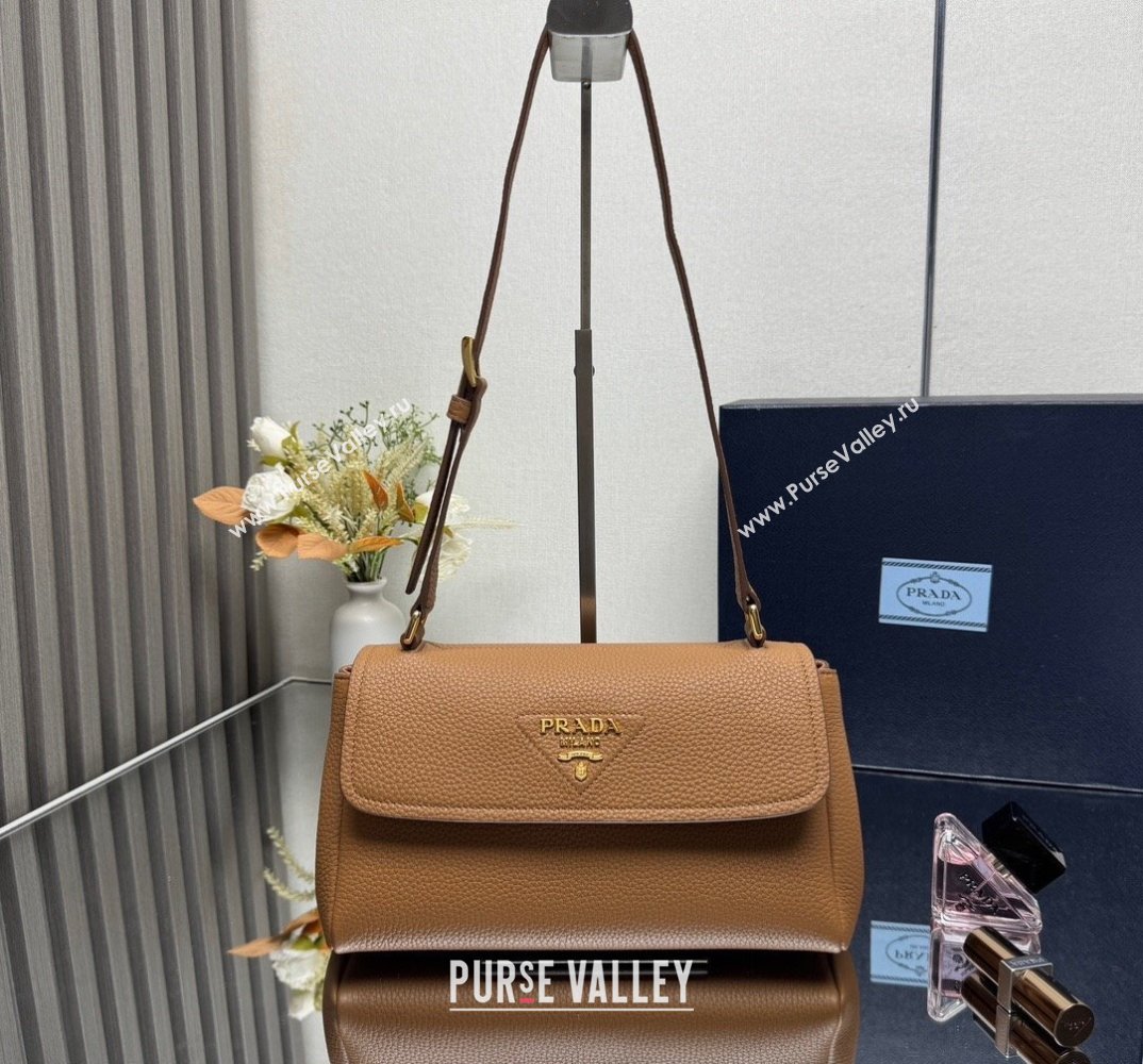 Prada Small leather shoulder bag Caramel Brown 2025 1BN022 (YZ-250521084)