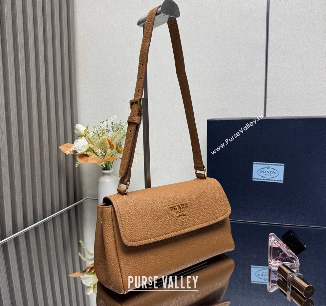 Prada Small leather shoulder bag Caramel Brown 2025 1BN022 (YZ-250521084)
